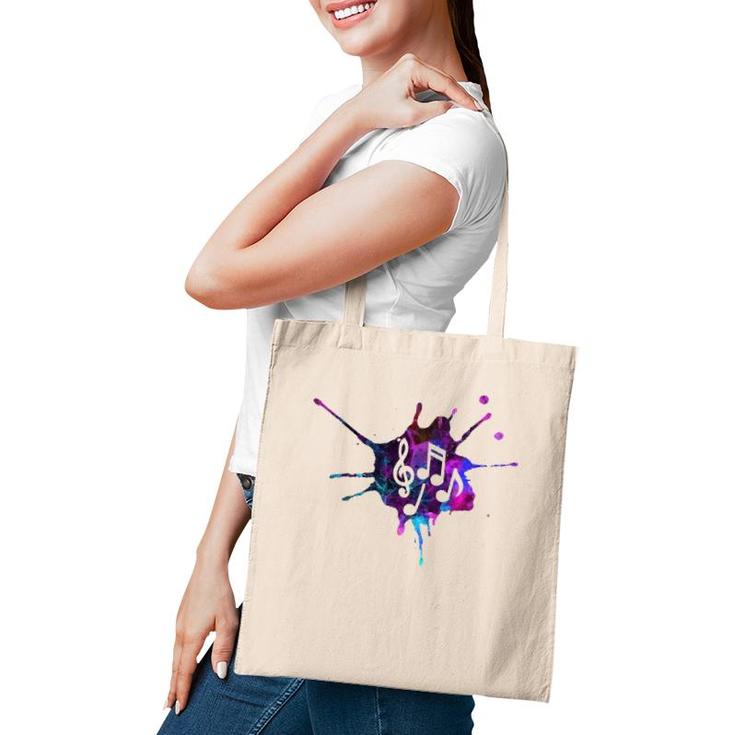 Cool Water Color Musical Notes Music And Arts Musicians Gift Tote Bag