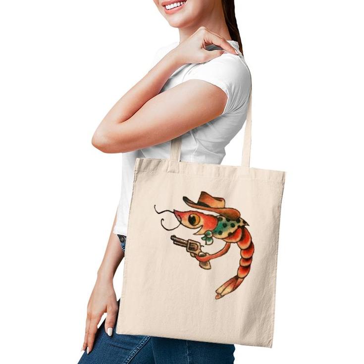 Cute Shrimp Seafood Shellfish Shrimp Lover Tattoo Gift Tote Bag