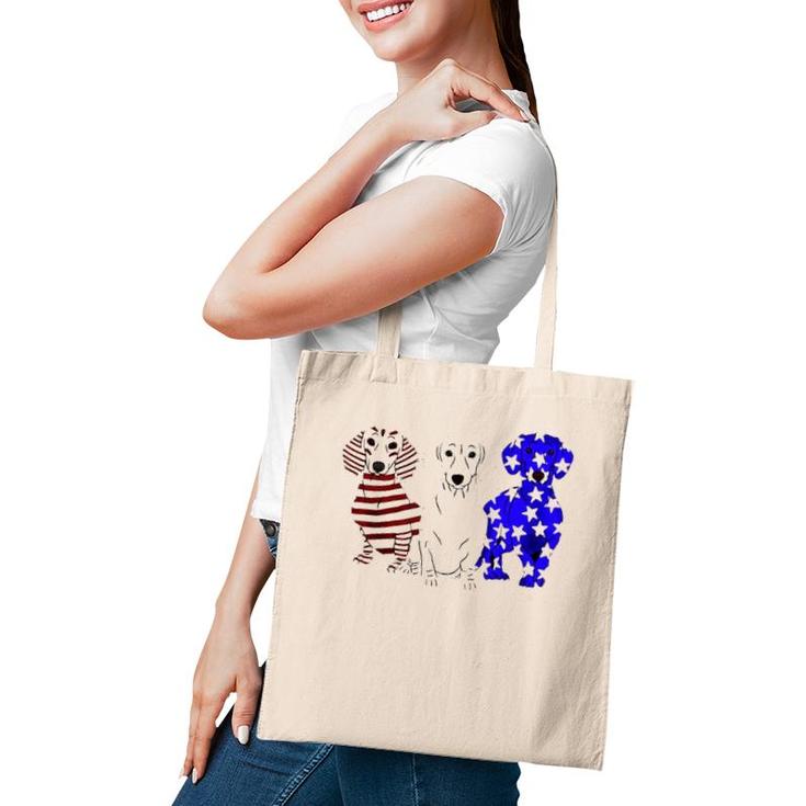 Dachshund American Flag 4Th Of July Tote Bag