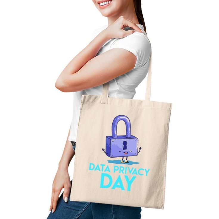 Data Protection Day Happy Padlock Data Privacy Tote Bag