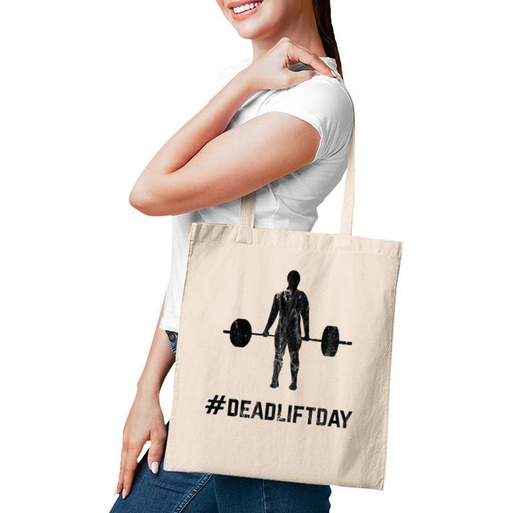 Deadlift Day Retro Vintage Barbell Gym Lifting Tote Bag