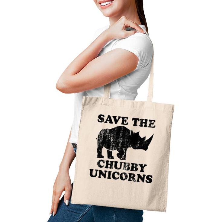 Distressed Save The Chubby Unicorns Vintage Style Tote Bag
