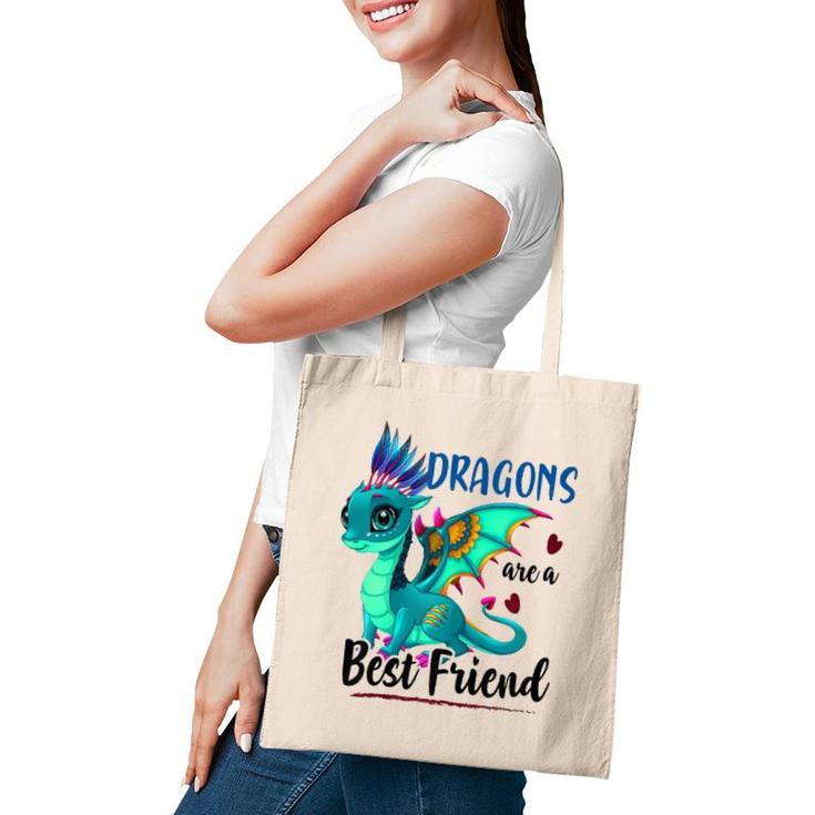 Dragons Are A Best Friend Girl's Women Dragons Lover Cute Tote Bag
