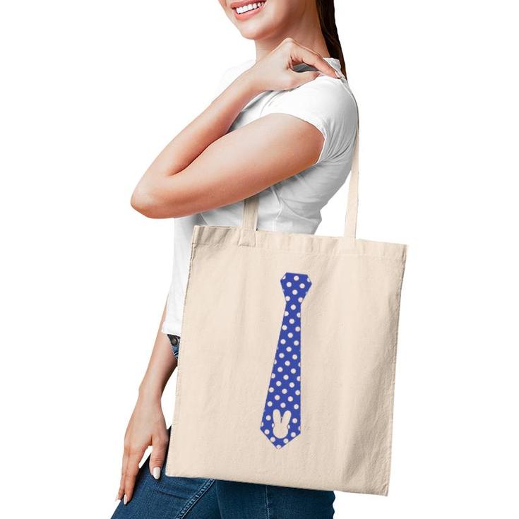 Easter Bunny Rabbit Boys Tie  Blue With White Dots Tote Bag