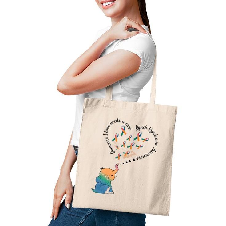 Elephant Someone I Love Needs Cure Lynch Syndrome Awareness Tote Bag