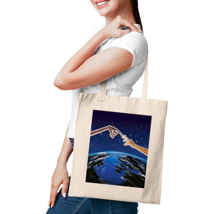 ET Light Up Finger Touch Space View Graphic Tote Bag