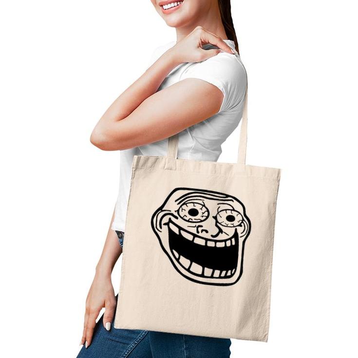 Excited Troll Face Meme Tote Bag