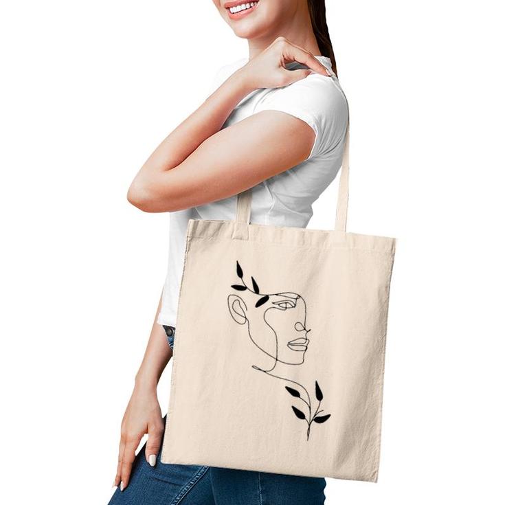 Face Abstract Minimalist Line Art Drawing Tee Aesthetic Top Tote Bag