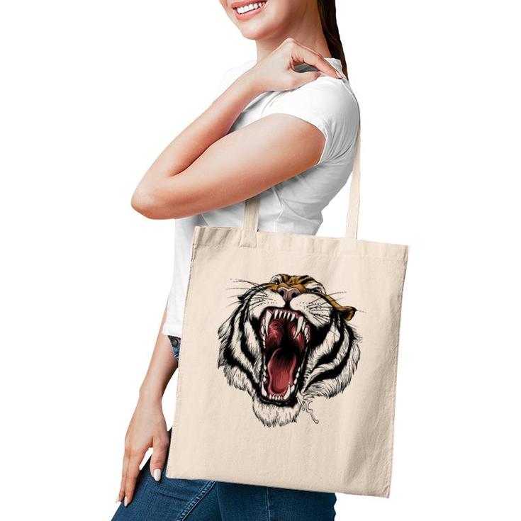 Fearsome Tiger - Roaring Big Cat Animal Tote Bag