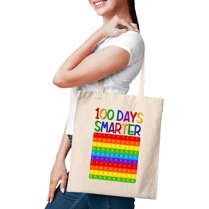Fidget Toy 100 Days Smarter Poppin 100 Days Of School Pop It Tote Bag