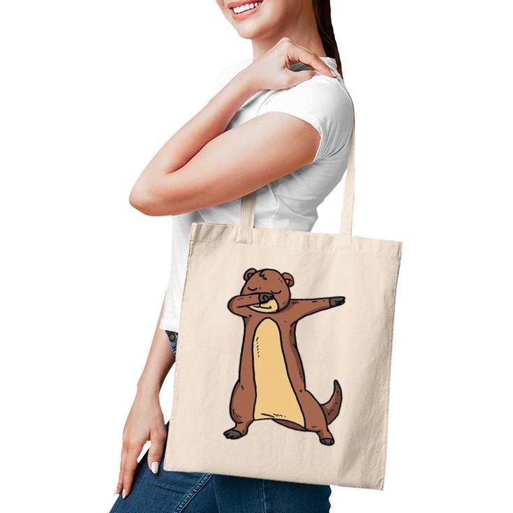 Funny Dabbing Otter Dab Dance Cool Sea Otter Lover Gift Tote Bag