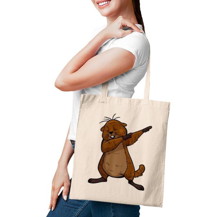 Funny Groundhog Day Funny Dabbing Groundhog Tote Bag
