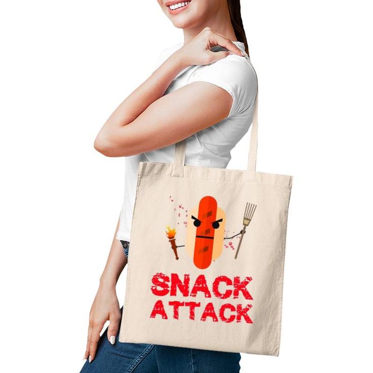 Funny Hot Dog Snack Attack Food Snacks Tote Bag