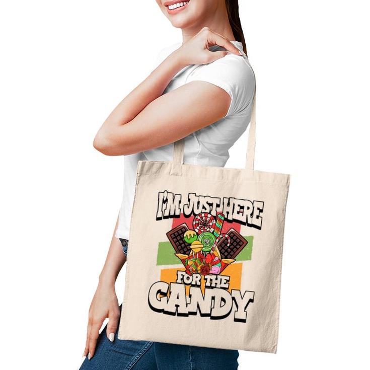 Funny I'm Just Here For The Candy Halloween Party Costume Tote Bag