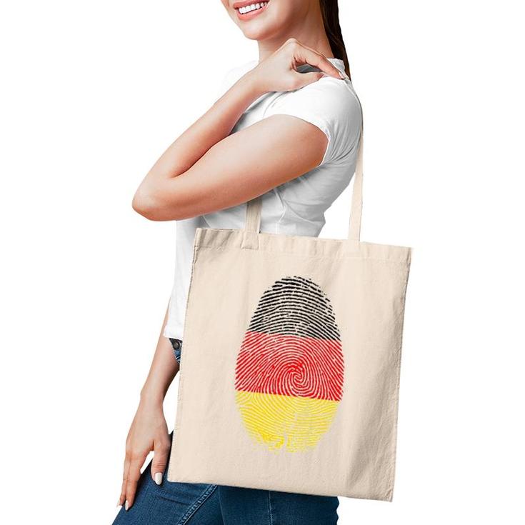 Germany Flag Fingerprint It Is In My Dna Gift For Germans Tote Bag