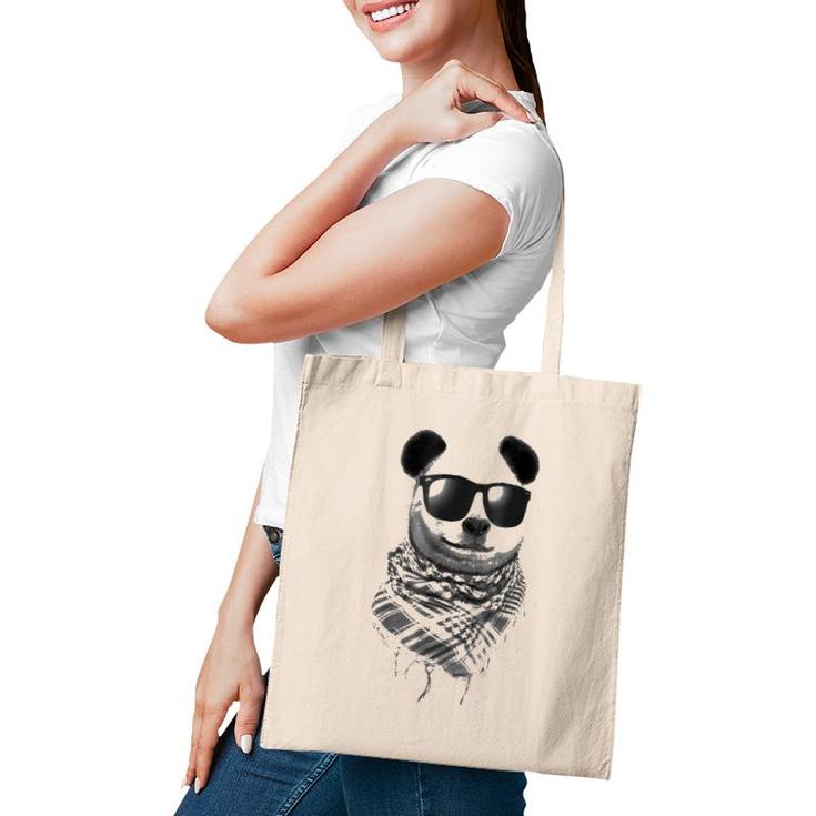 Giant Panda Wear Fishnet Pattern Keffiyeh Sunglass Tote Bag
