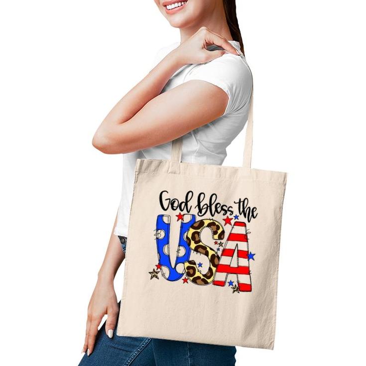 God Bless The Usa 4Th Of July Leopard Tote Bag