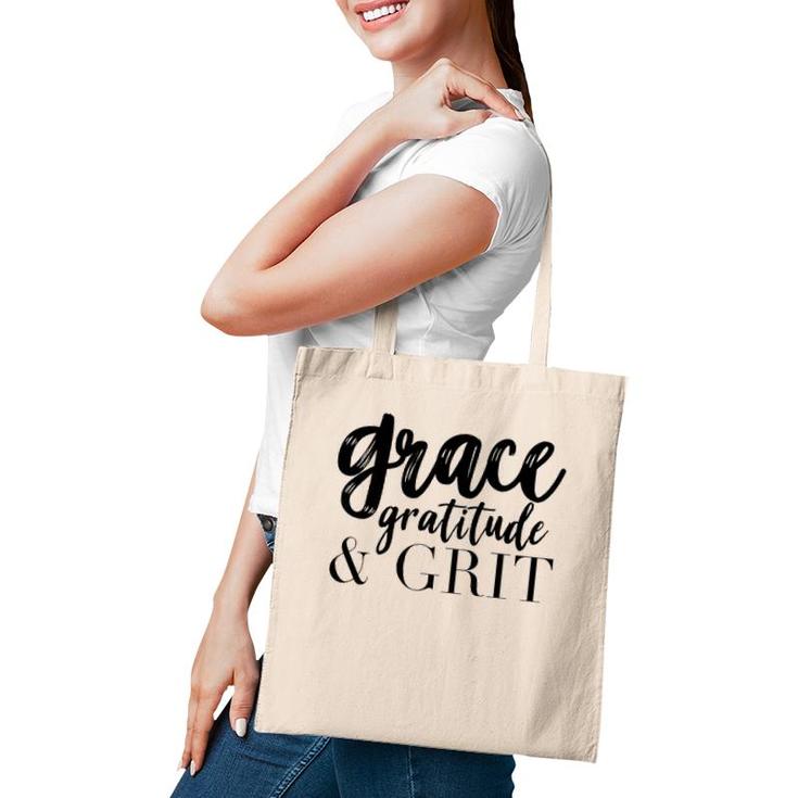 Grace, Gratitude, & Grit Graphic Tee Tote Bag