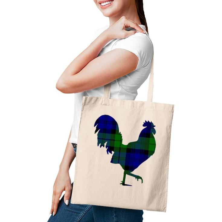 Green And Blue Plaid Chicken Scottish Pride Tartan Tote Bag
