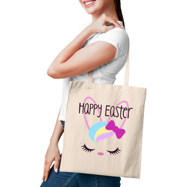 Happy Easter Bunny Sleeping Face Cute Funny Christian Girls Tote Bag