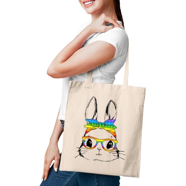 Happy Easter Day Pop It Bunny Face Glasses Easter Fidget Toy Tote Bag