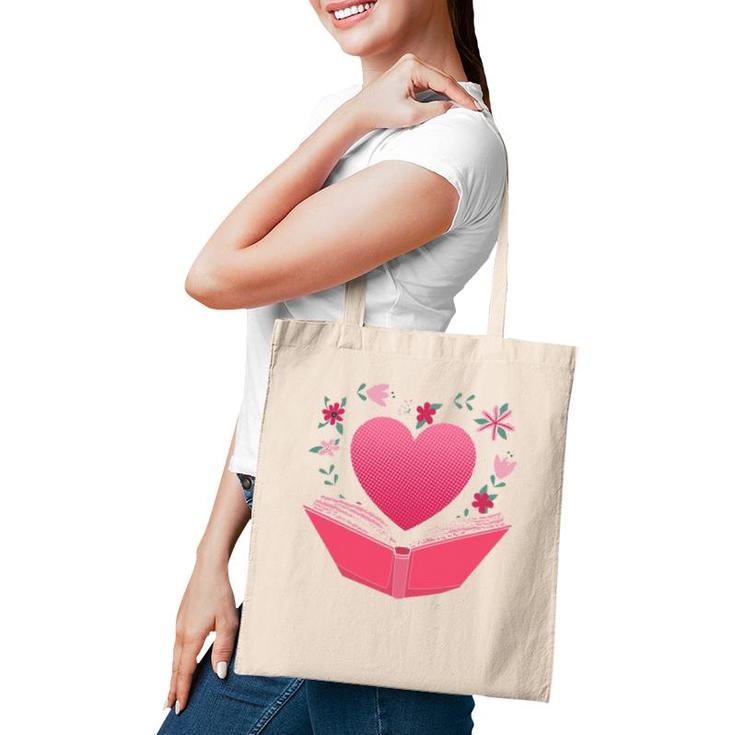 Heart Book Reading Lover Bookworm Girls Women Gift Reading Tote Bag