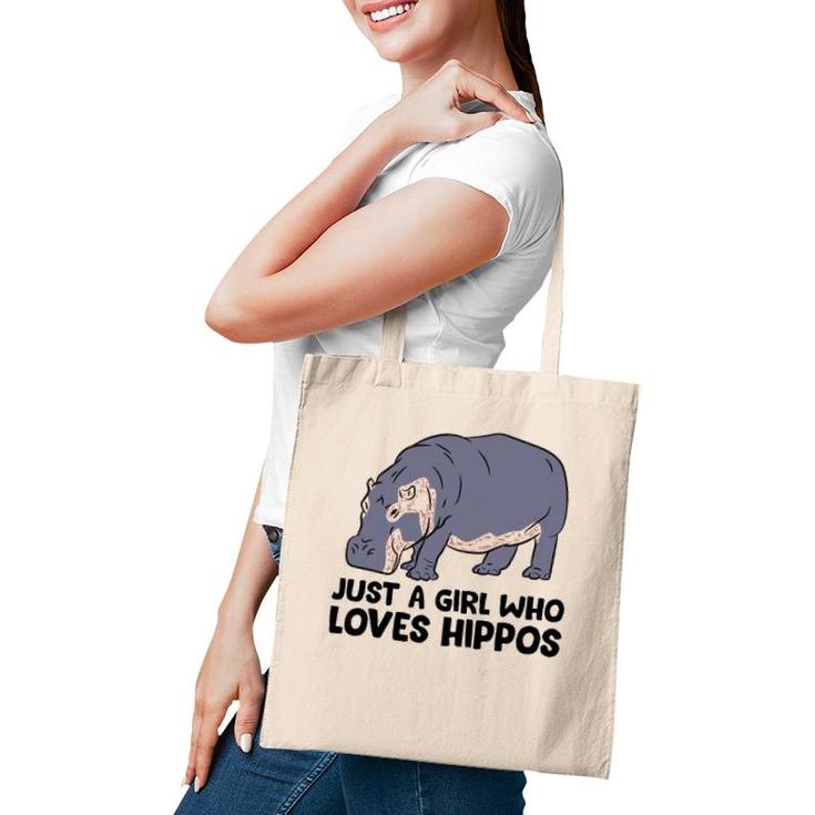 Hippo Girl Just A Girl Who Loves Hippos Tote Bag