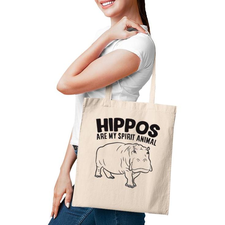Hippos Are My Spirit Animal Funny Hippopotamus Tote Bag