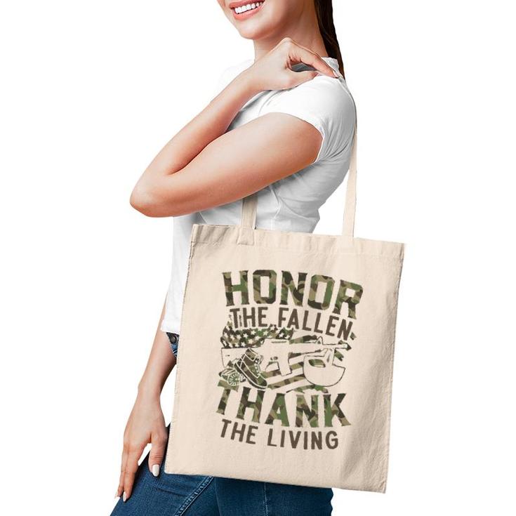 Honor The Fallen Thank The Living Usa Flag Memorial Day Tote Bag