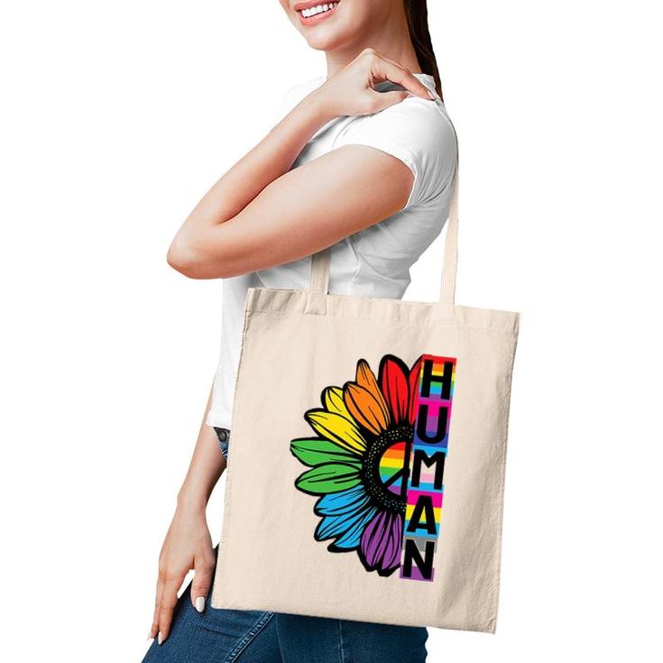 Human Sunflower Lgbt Flag Gay Pride Month Lgbtq Tote Bag