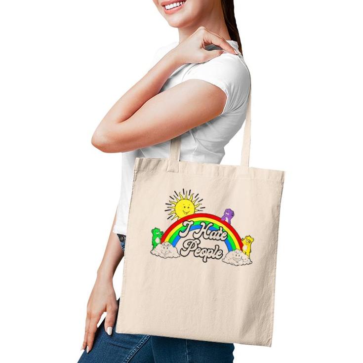 I Hate People Rainbow Printed Tote Bag