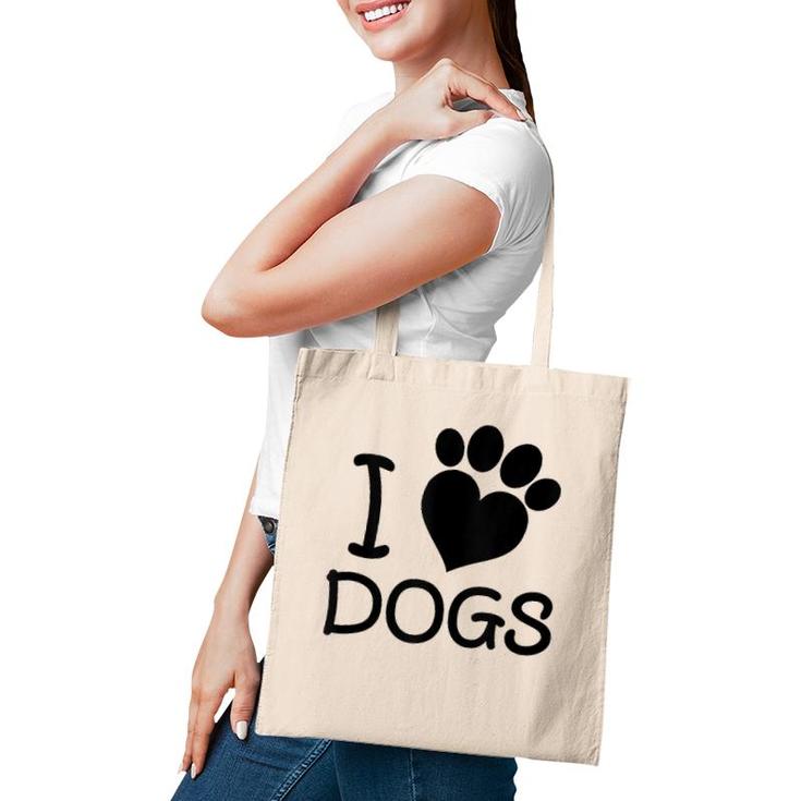 I Love Dogs Heart Paw Dog Lover Tote Bag