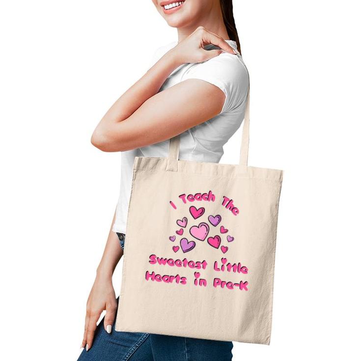 I Teach The Sweetest Little Hearts Pre-K Valentine Teacher Tote Bag