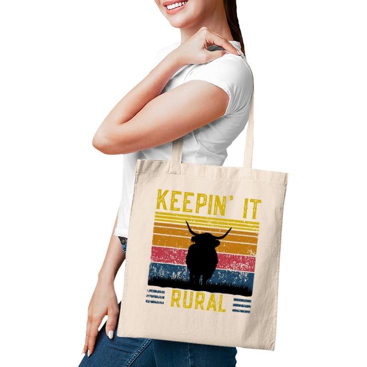 Keepin' It Rural Scottish Highland Cow For Cattle Farmer Tote Bag