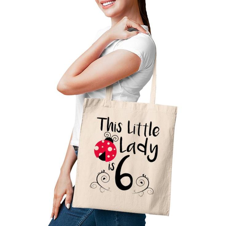 Kids 6 Years Old Ladybug Birthday Party Lady Bug Party 6Th Gift Tote Bag