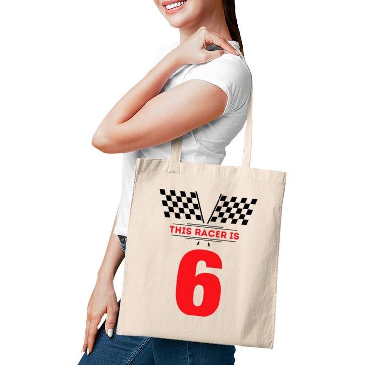 Kids 6Th Birthday Racing Race Car  For 6 Years Old Boys Tote Bag