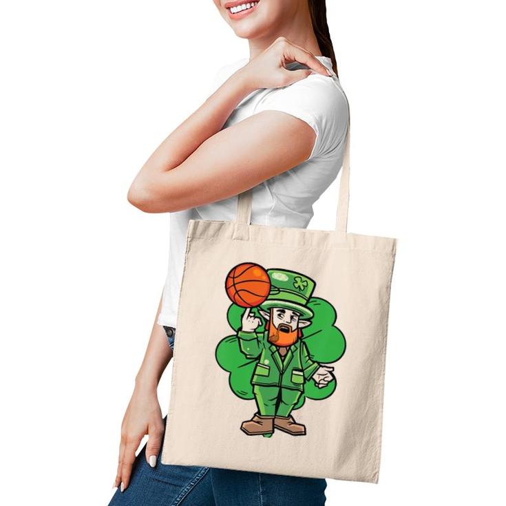Kids Leprechaun St Patrick's Day Cool Basketball Clover Irish Gift Tote Bag
