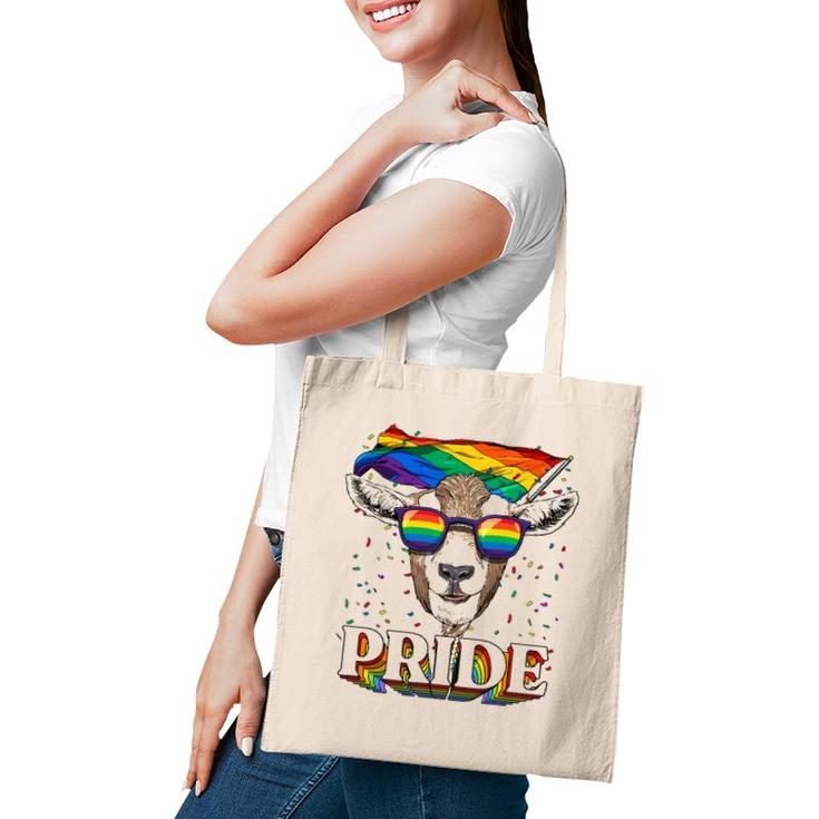 Lgbt Goat Gay Pride Lgbtq Rainbow Flag Sunglasses Tote Bag