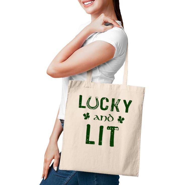 Lucky And Lit Funny St Patrick's Day Tote Bag