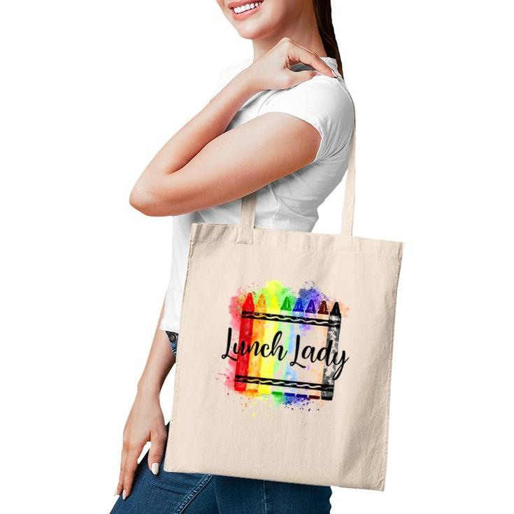 Lunch Lady Crayon Colorful School Cafeteria Lunch Lady Gift Tote Bag