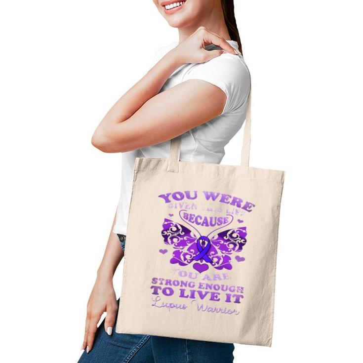 Lupus Awareness Butterfly  Because You Are Strong Women Tote Bag