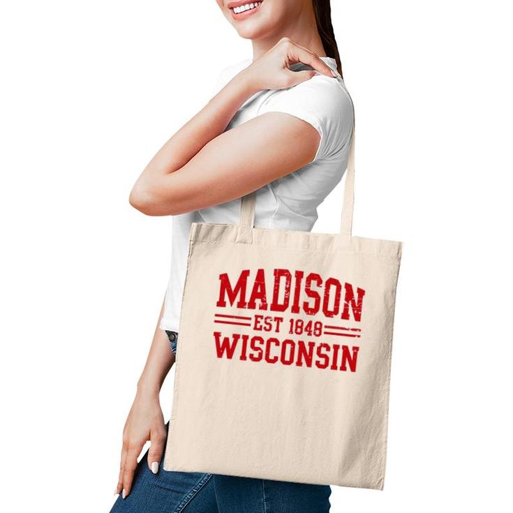 Madison Wisconsin Madison Gift Distressed Text  Tote Bag