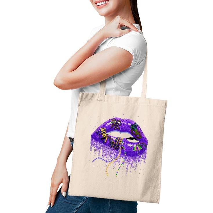 Mardi Gras Lips Queen Carnival Costume New Orleans Lips  Tote Bag