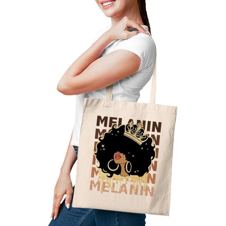 Melanin Afro Natural Hair Queen Cute Black Girl Magic Tote Bag
