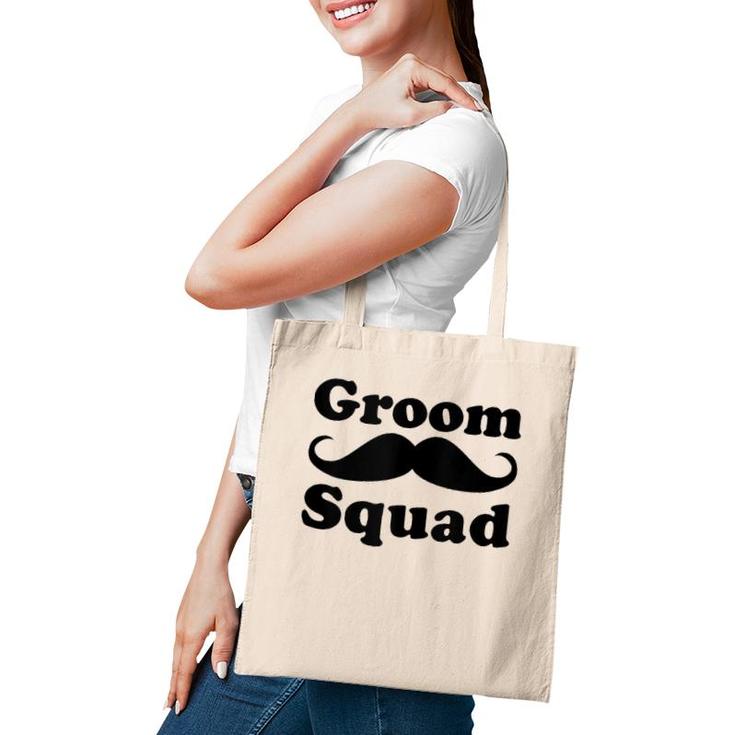 Mens Funny Groom Squad Mustache Bachelor Party Groomsman Gift  Tote Bag