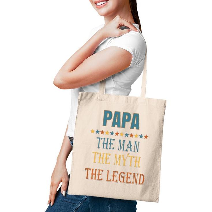Mens Papa Man Myth Legend Funny Gift  Tote Bag