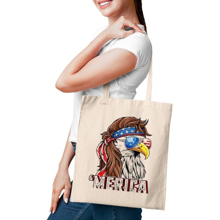 Merica Usa American Flag Patriotic 4Th Of July Bald Eagle Tote Bag