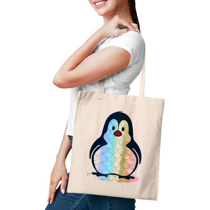 Mermaid Tee Cute Swim Penguin Lover Raglan Baseball Tee Tote Bag