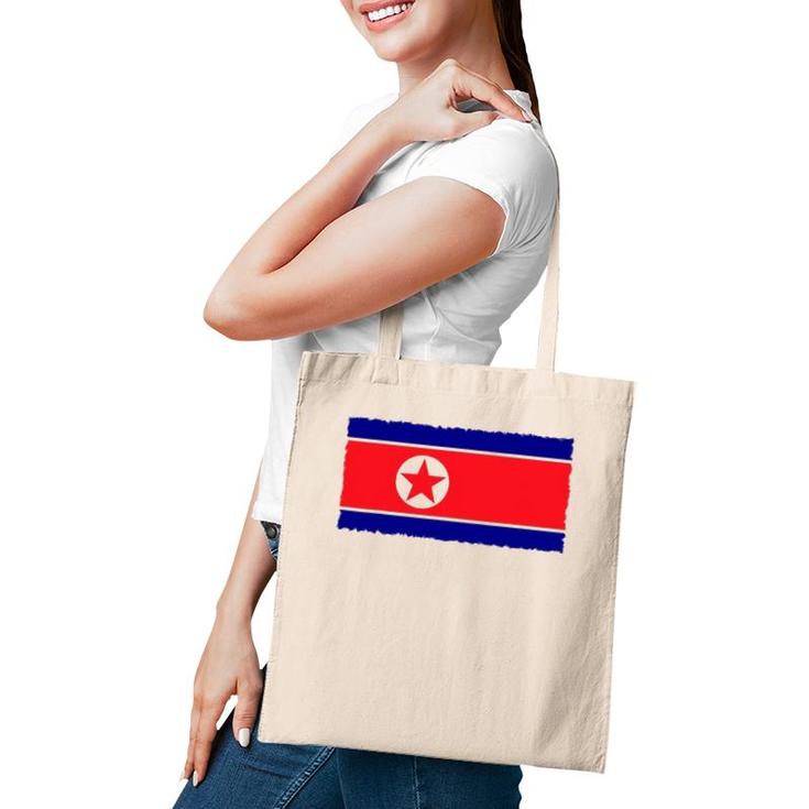 North Korea Flag Distressed Tote Bag