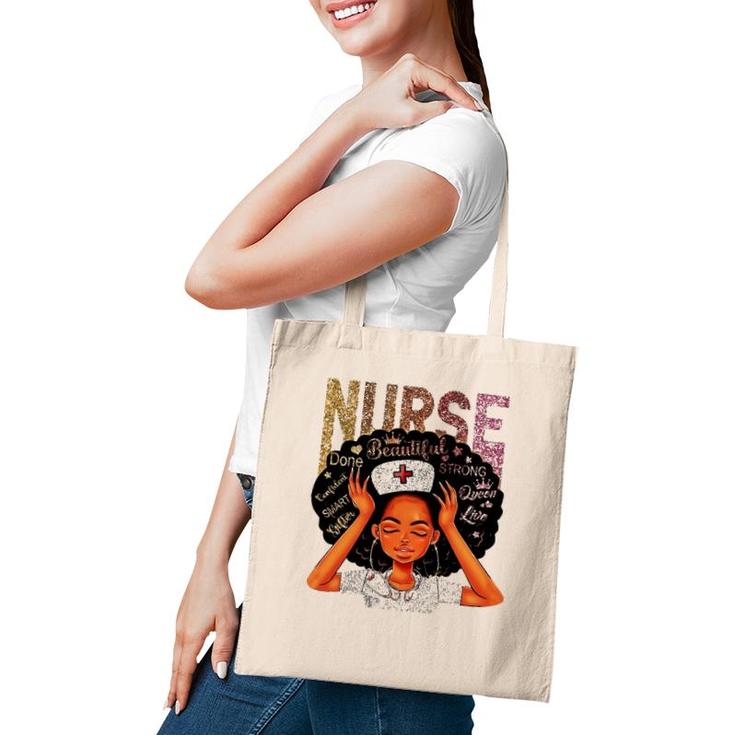Nurse Black Woman Magic Afro Melanin Queen Black History Tote Bag